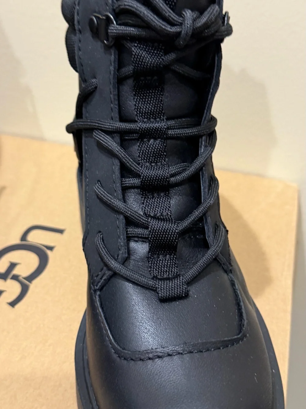 UGG Black Lace-Up Chunky Combat Boots